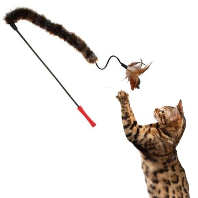 VARILLA PARA GATO 'FEATHER TEASER' COLA DE FELPA
