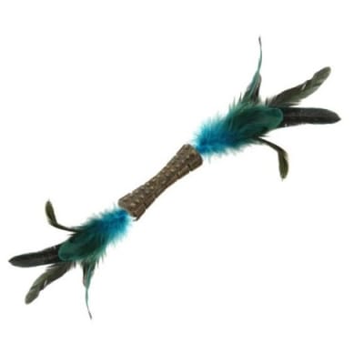 CATNIP JOHNNY STICK CON DOS LADOS DE PLUMA NATURAL