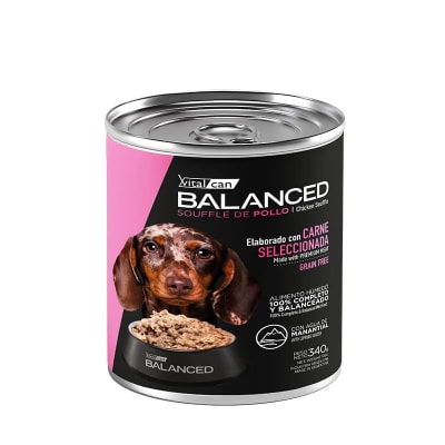 BALANCED PERRO LATA CACHORRO POLLO 340GR1