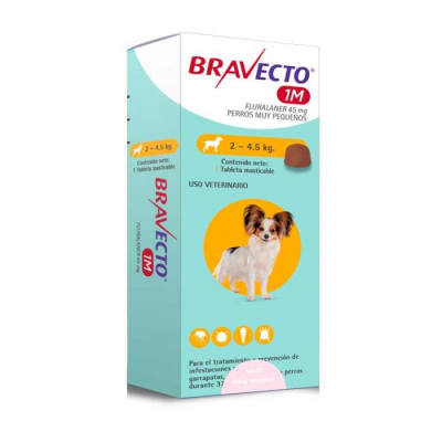 BRAVECTO 1M PERRO 2-4.5 KG X 1 COMP MAST