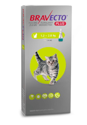 BRAVECTO PIPETA GATO PLUS 1,2-2,8 KG 1 UNID