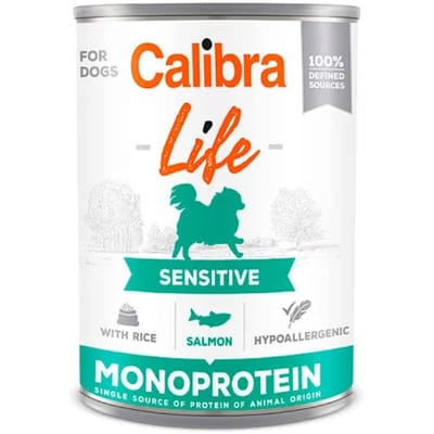 CALIBRA DOG LIFE LATA SENSITIVE SALMON WITH RICE 400GR