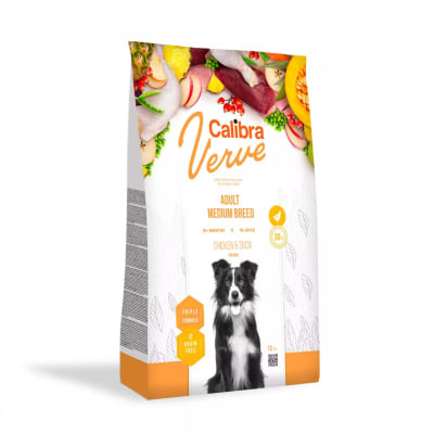 CALIBRA DOG VERVE GRAIN FREE ADULTO RAZA MEDIANA POLLO PATO