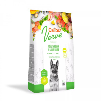 CALIBRA DOG VERVE GRAIN FREE ADULTO RAZA MEDIANA GRANDE SALMON ARENQUE