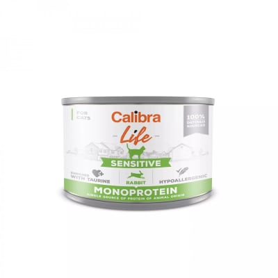 CALIBRA CAT LIFE SENSIBLE LATA CONEJO 200GR