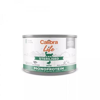 CALIBRA CAT LIFE ESTERILIZADO LATA PATO 200GR