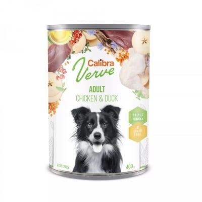 CALIBRA DOG VERVE GRAIN FREE LATA ADULTO POLLO PATO 400GR