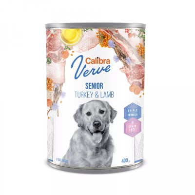 CALIBRA DOG VERVE GRAIN FREE LATA SENIOR PAVO Y CORDERO 400GR
