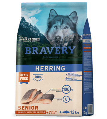 BRAVERY HERRING SENIOR LARGE/MEDIUM BREEDS 12KG
