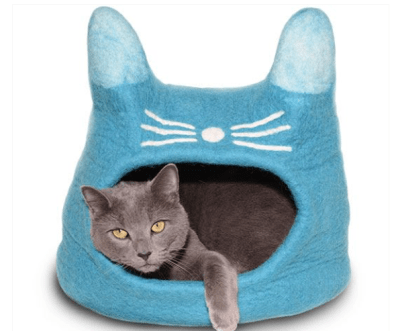 CUEVA DE FIELTRO GATO TURQUESA1
