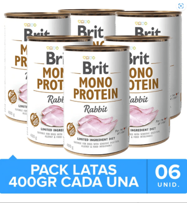 PACK 6X BRIT MONO PROTEIN RABBIT 0,4 KG