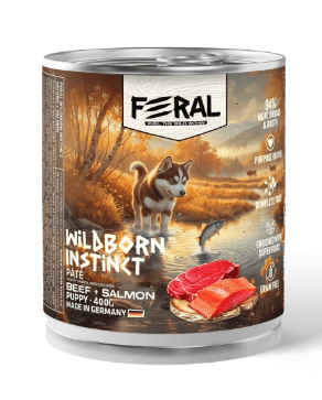 FERAL ALIMENTO HUMEDO CACHORRO CARNE VACUNO Y SALMON 400GR