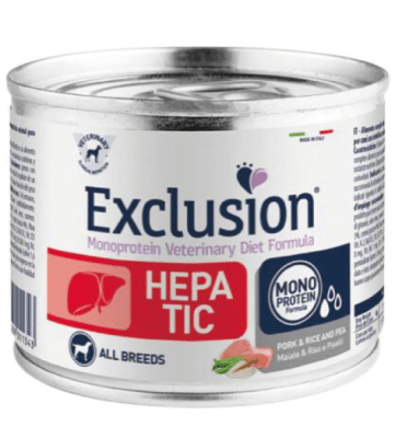 EXCLUSION VET  PERRO HEPATICO CERDO Y SORGO 200 GRS1