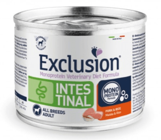 EXCLUSION VET  PERRO INTESTINAL CERDO Y ARROZ 200 GRS1