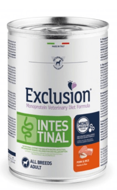 EXCLUSION VET PERRO INTESTINAL CERDO Y ARROZ 400 GRS1