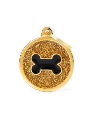 GOLD BIG GLITTER CIRCLE BLACK BONE1