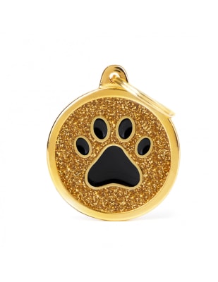 GOLD BIG GLITTER CIRCLE BLACK PAW1