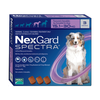 NEXGARD SPECTRA 15-30 KG X 3 COMP MAST