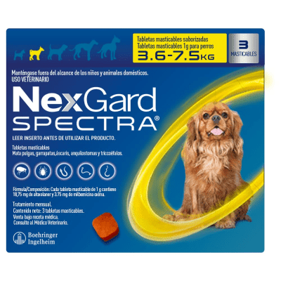 NEXGARD SPECTRA 3.6-7.5 KG X 3 COMP MAST
