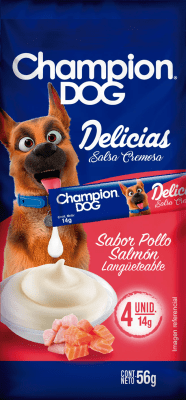 CHAMPION DOG DELICIAS POLLO SALMON 56GR