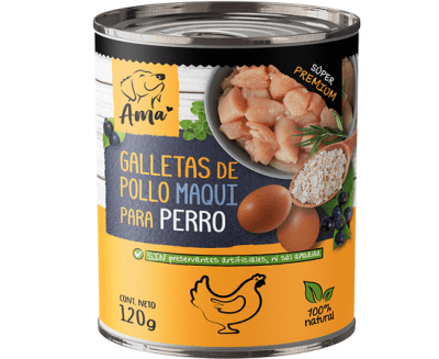 AMA SNACK NATURAL PERRO GALLETAS POLLO PERRO  120GR1