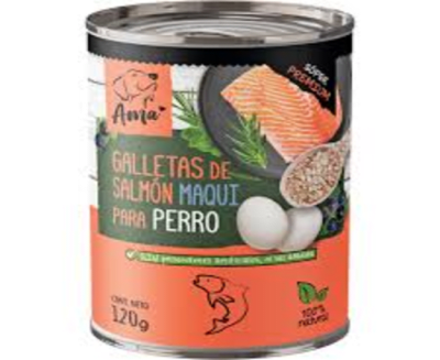 AMA SNACK NATURAL PERRO GALLETAS SALMÓN PERRO  120GR1