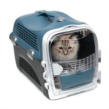 Catit Cabrio Azulado Jaula Transportadora Para Gatos Azul Acero1