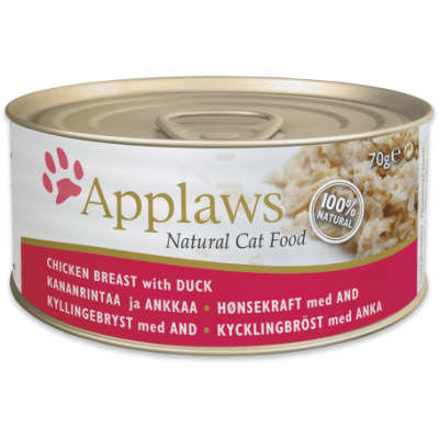 APPLAWS GATO PECHUGA DE POLLO-PATO CON CALDITO, 70 GR