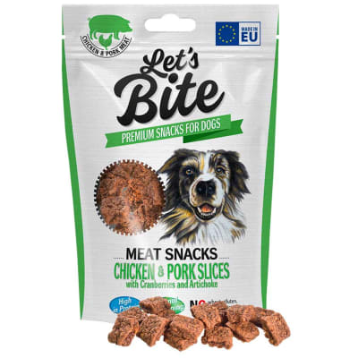 LET'S BITE MEAT SNACKS CHICKEN PORK SLICES 80 GR