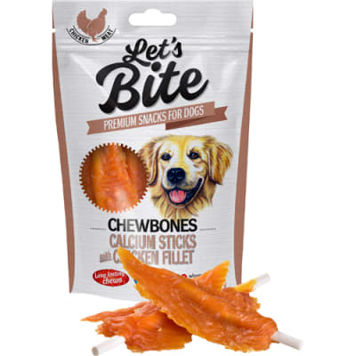 LET'S BITE CHEW BONES CALCIUM STICKS WITH CHICKEN FILLET