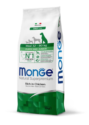 MONGE PERRO MAXI PUPPY & JUNIOR POLLO 12KG
