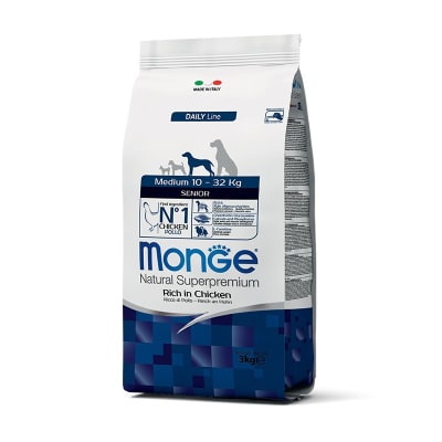 MONGE PERRO MEDIUM SENIOR POLLO 12KG