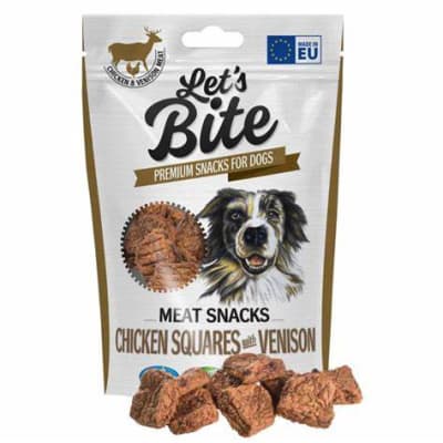 LET'S BITE MEAT SNACKS CHICKEN SQUARES WITH VENISON 80GR1
