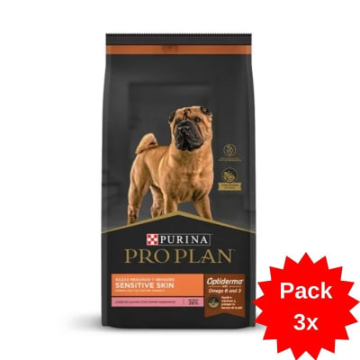 PACK 3X PRO PLAN DOG PIEL SENSIBLE SALMON RAZA MED/GRA 12KG