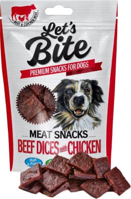 LET'S BITE MEAT SNACKS BEEF SQUARES WITH POULTRY 80GR