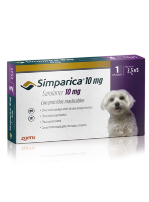 ANTIPARASITARIO SIMPARICA 10MG 2,5 A 5KG1