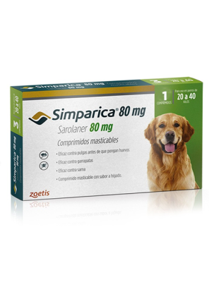 ANTIPARASITARIO SIMPARICA 80MG 20 A 40KG