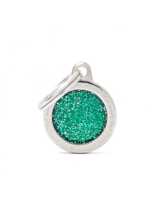 SMALL CIRCLE GLITTER GREEN1