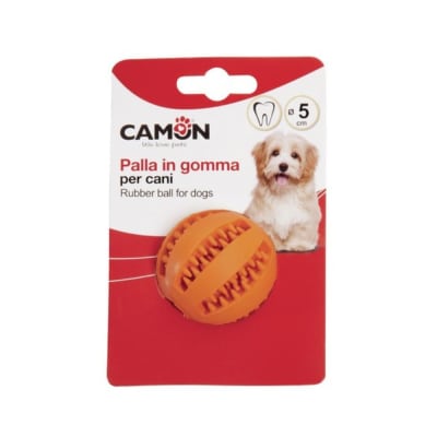 JUGUETE PERRO PELOTA GOMA CON DIENTES (5 CM)*
