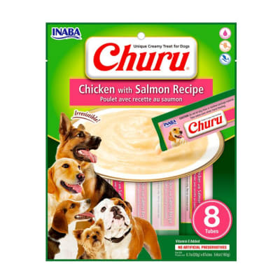 IB DOG CHURU CHICKEN WITH SALMON RECIPE, 8 TUBES