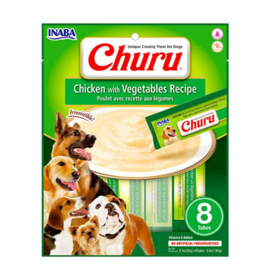 IB DOG CHURU CHICKEN WITH VEGETABLE RECIPE, 8 TUBES