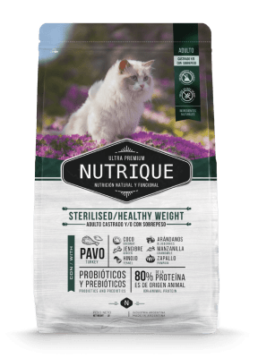 NUTRIQUE YOUNG ADULT CAT - STERILISED/HEALTHY WEIGHT 2KG FECHA CORTA1