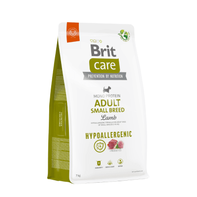 BRIT CARE DOG HYPOALLERGENIC ADULTO RAZA PEQUEÑA CORDERO 7KG1