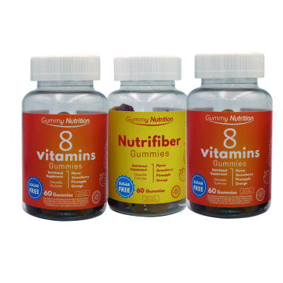 Tripack Gummies COMBINADO (2 - 8 Vitamins + 1 - Nutrifiber) Tripack Gummies COMBINADO (2 - 8 Vitamins + 1 - Nutrifiber)