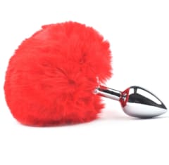 Plug Anal Metálico Pequeño Con Pompón