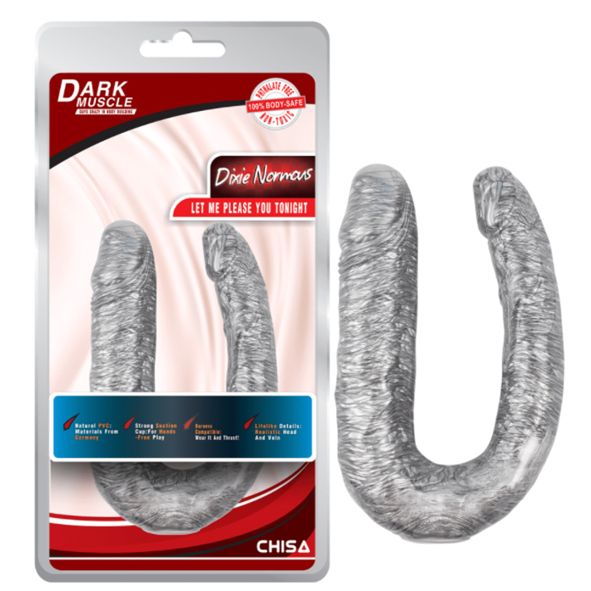 Dildo Doble Dixie Normous-Silver Chisa1
