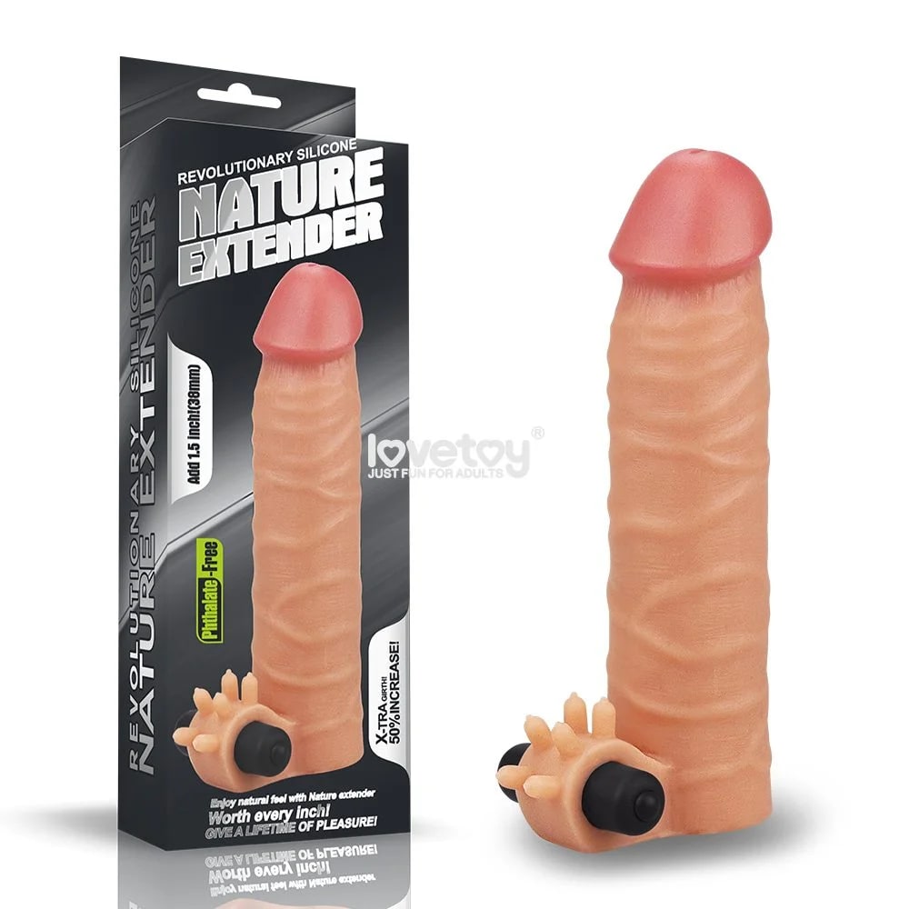 Funda para pene vibradora NatureExtender +3cm LOVETOY1