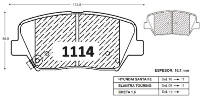 Pastilla de Frenos 1114 GTX1