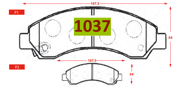Pastilla de freno GTX  P1037 Wingle H3 2.03