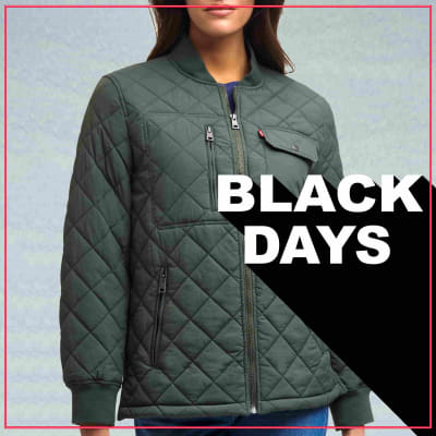 CASACA DISEÑO CUADROS CUELLO CHINO MUJER COLOR ENTERO  - LEVIS1